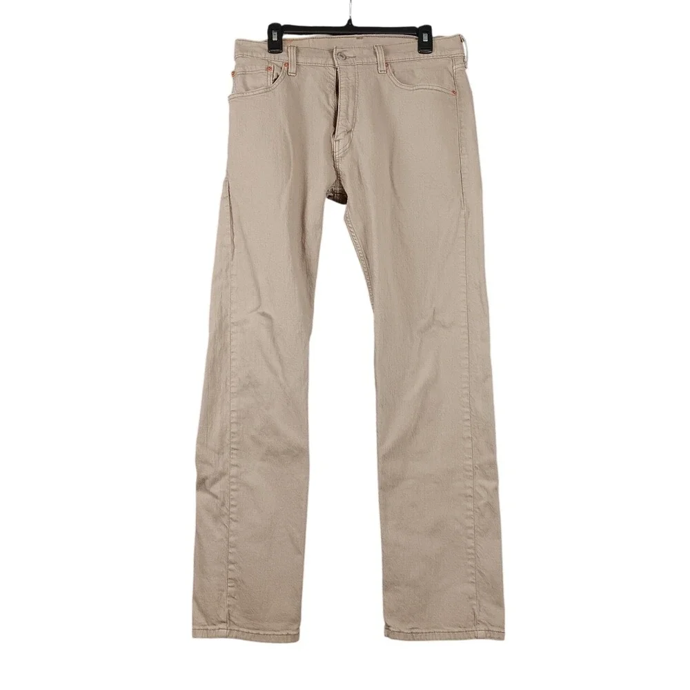 Levi's 505 Regular Fit Men's Jeans W33 L32 Beige Casual‎ Everyday Pants